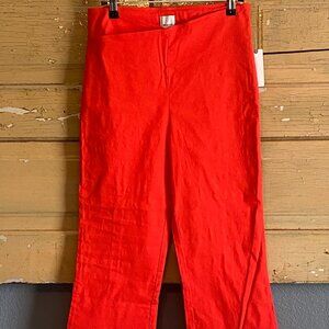 Anthropologie Orange Fitted Flare Capris